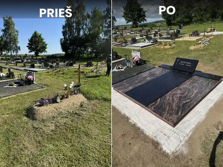 Nuo laikino kryžiaus iki pilnos įrengtos kapavietės